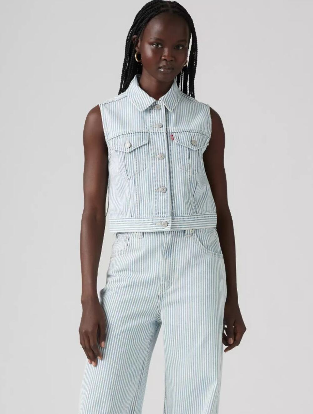 NWT Levi's Striped Denim Vest Size XL
